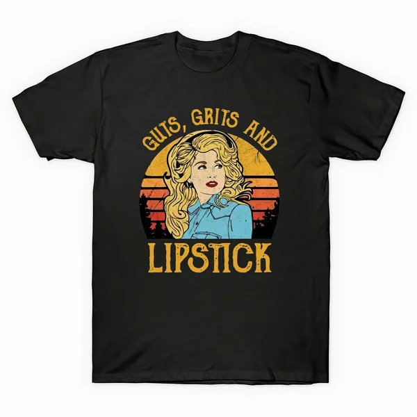

Guts Grits and Lipstick Vintage Men's T-Shirt Novelty Cotton Design Tee Shirt