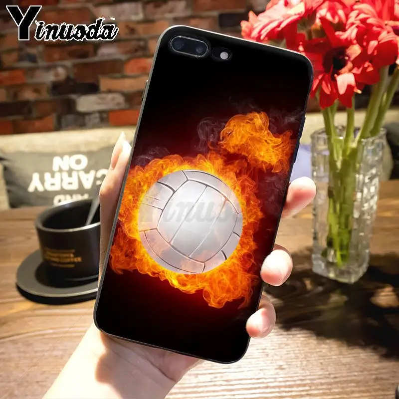 Yinuoda волейбольная Раскрашенная крышка мягкий чехол для телефона для iPhone 7plus X xs max xr 6 6S 7 8 8Plus 5S 11pro чехол - Цвет: 18