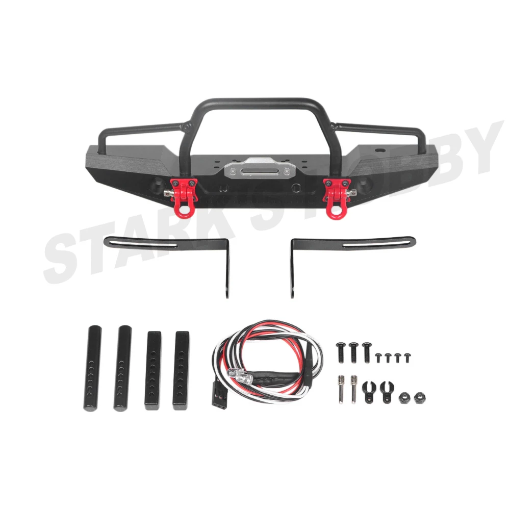 

TRX-4 Metal Front Bumper with Led Light for 1/10 RC Crawler Car TRX4 D90 D110 Defender Axial SCX10 90046 Upgrade Parts