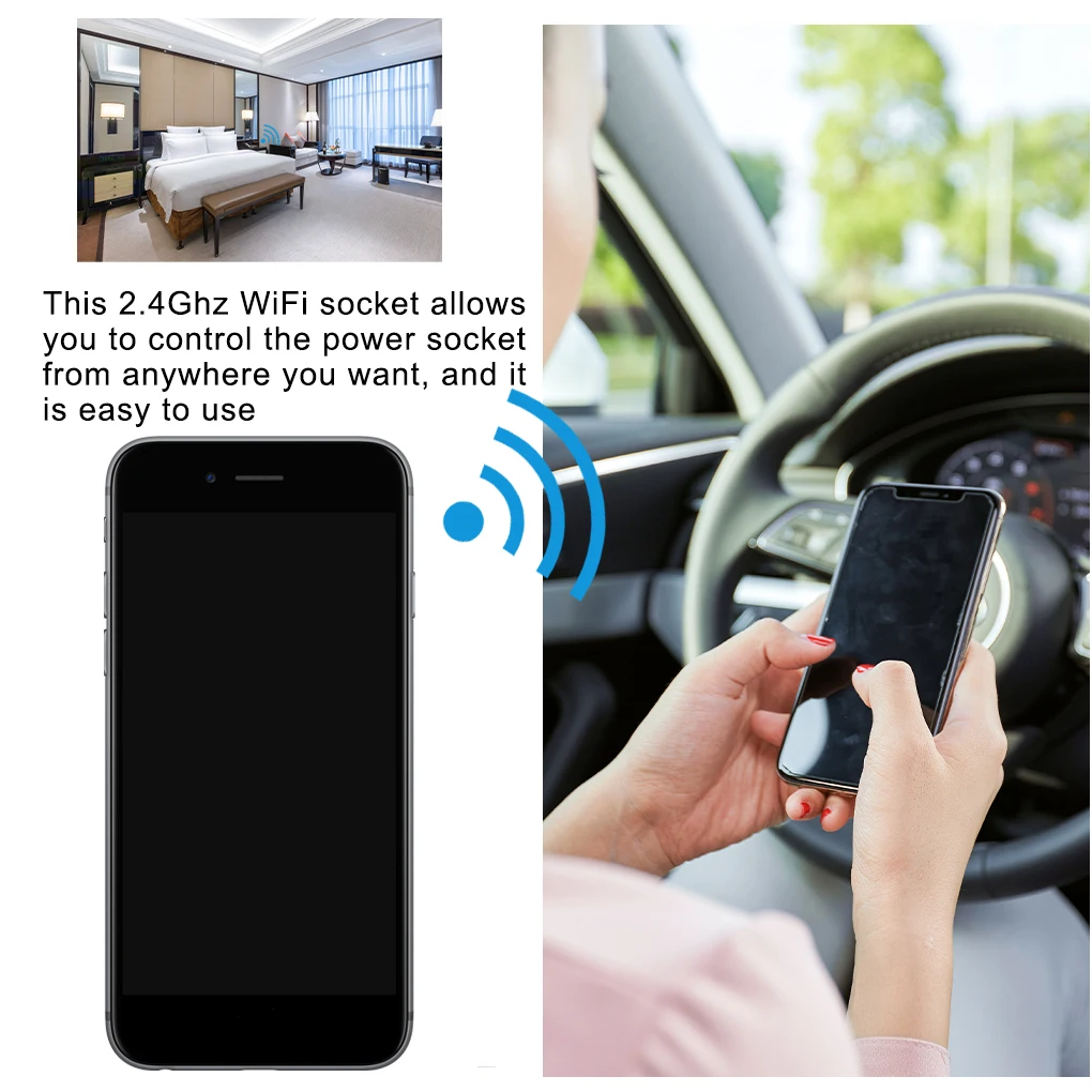 

Tuya WiFi Smart Plug 16A 220V Adapter Wireless Remote Voice Control Power Monitor Timer Socket