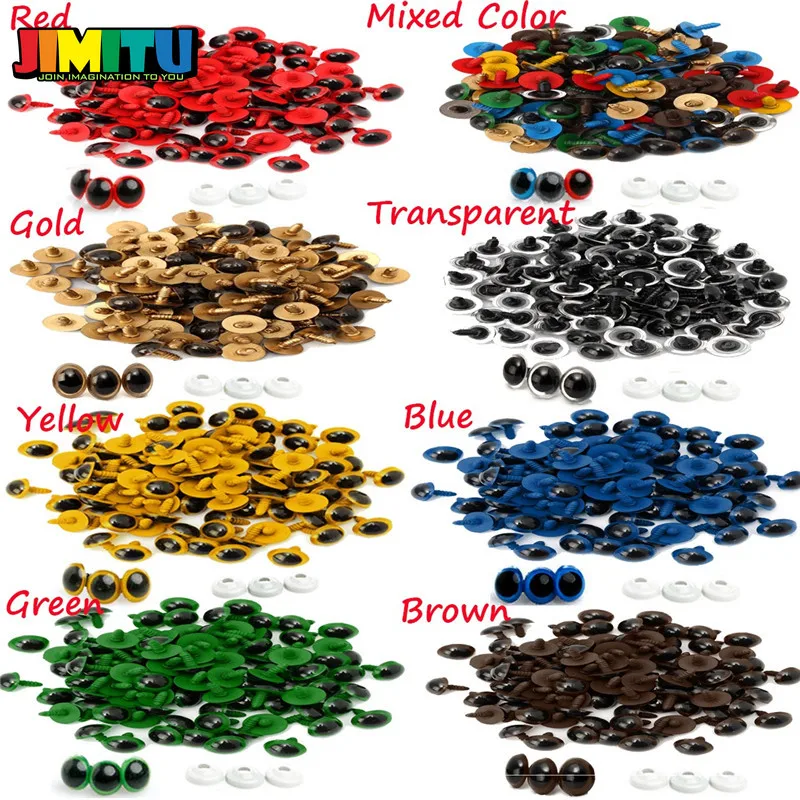 JIMITU красочные пластиковые глаза для кукол 14 мм 100 шт. DIY игрушки кукольных ремесел