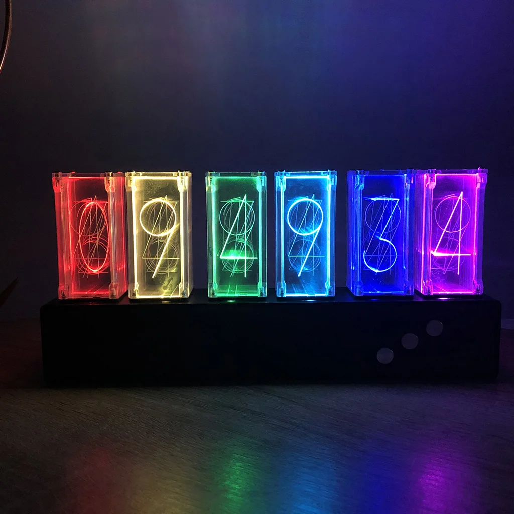Цифровые часы Nixie Tube электронные 6 бит светодиодный дисплей времени креативное