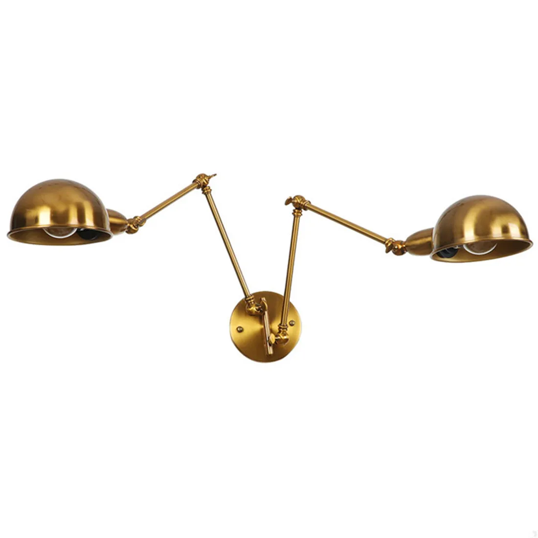 Бронзовый настенный светильник Deconew в стиле ретро двойной винтажный с железными