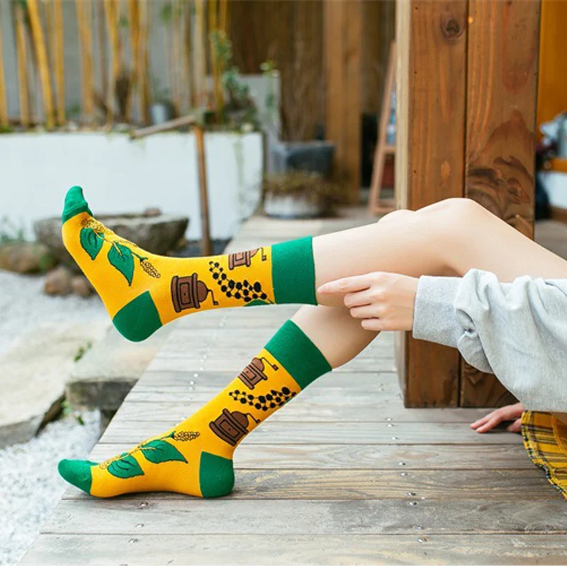 Зимние новые модные женские носки в уличном стиле Харадзюку Модные Винтажные с