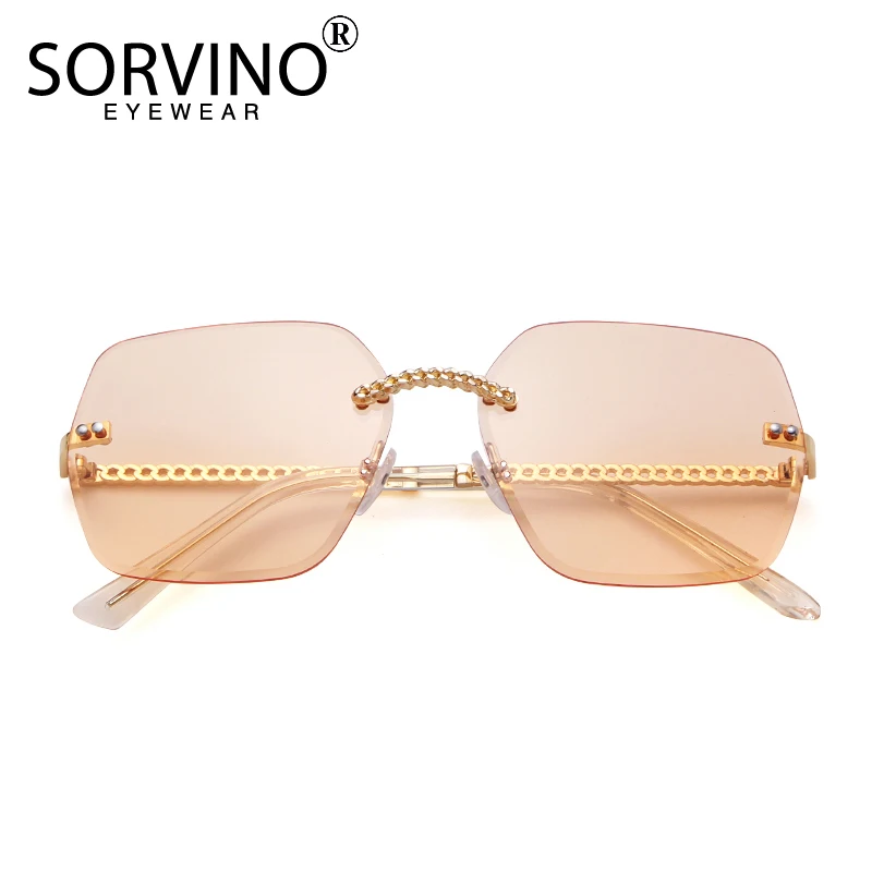 Женские очки от солнца SORVINO оранжевые квадратные в стиле ретро роскошные