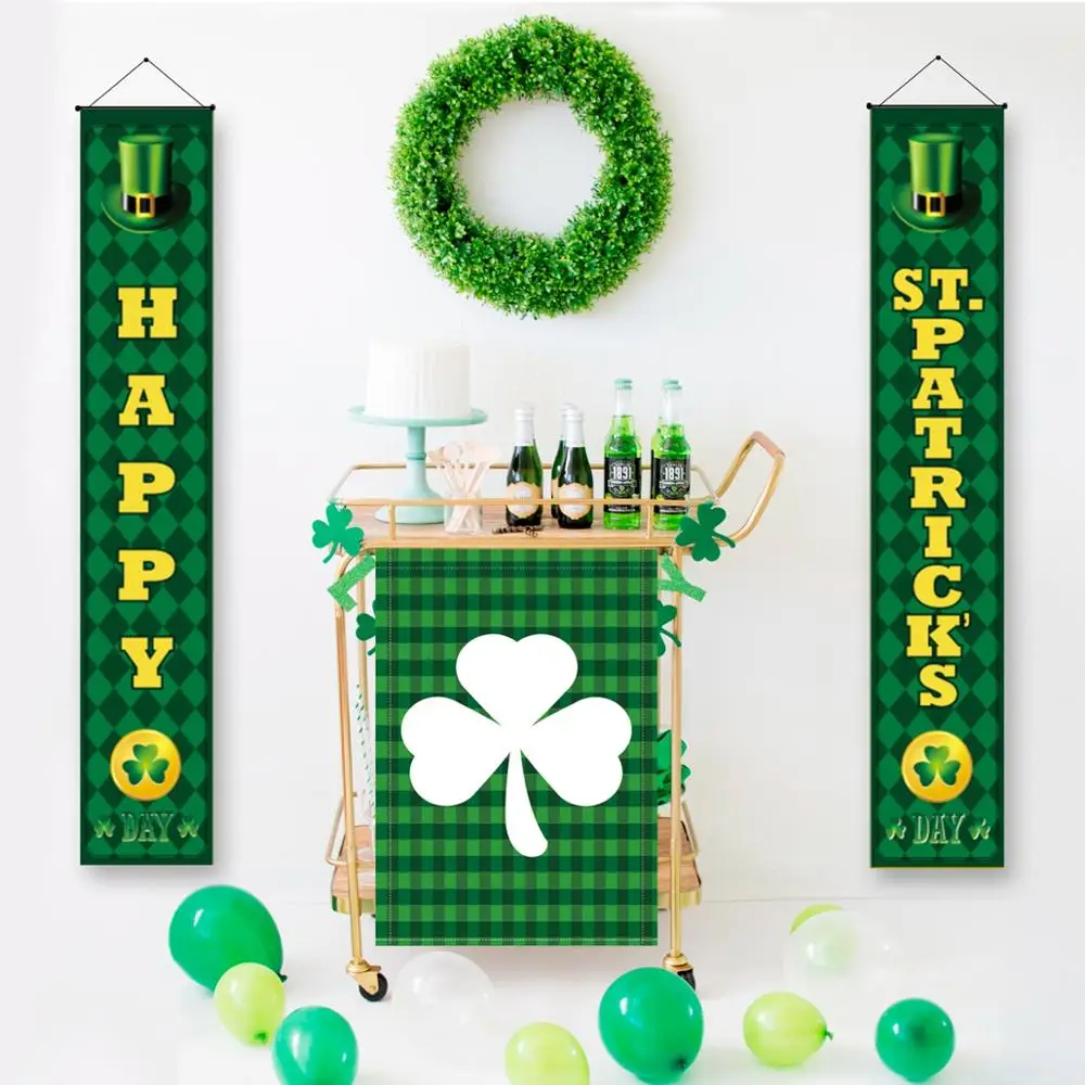 QIFU День Святого Патрика баннер двери висячие Счастливый Декор Весна зеленые