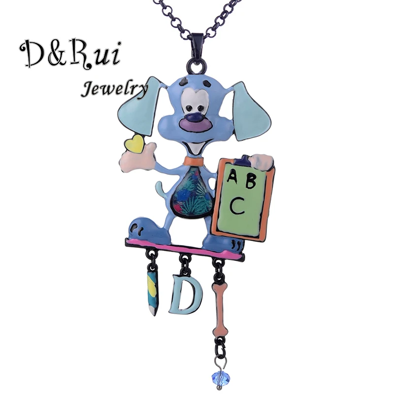 Модное ожерелье с кулоном в виде милой мультяшной собаки для девочек длинная