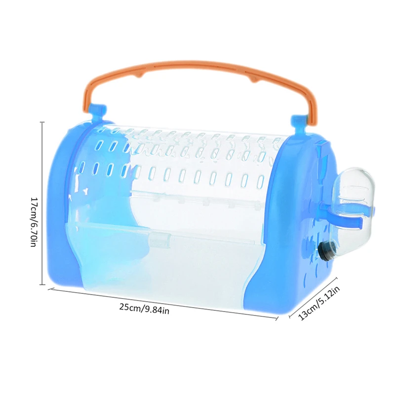 

Portable Small Animal Carrier Breathable Travel Cage with Bottle and Feeder For Pets Rat Hamster Hedgehog Chinchilla