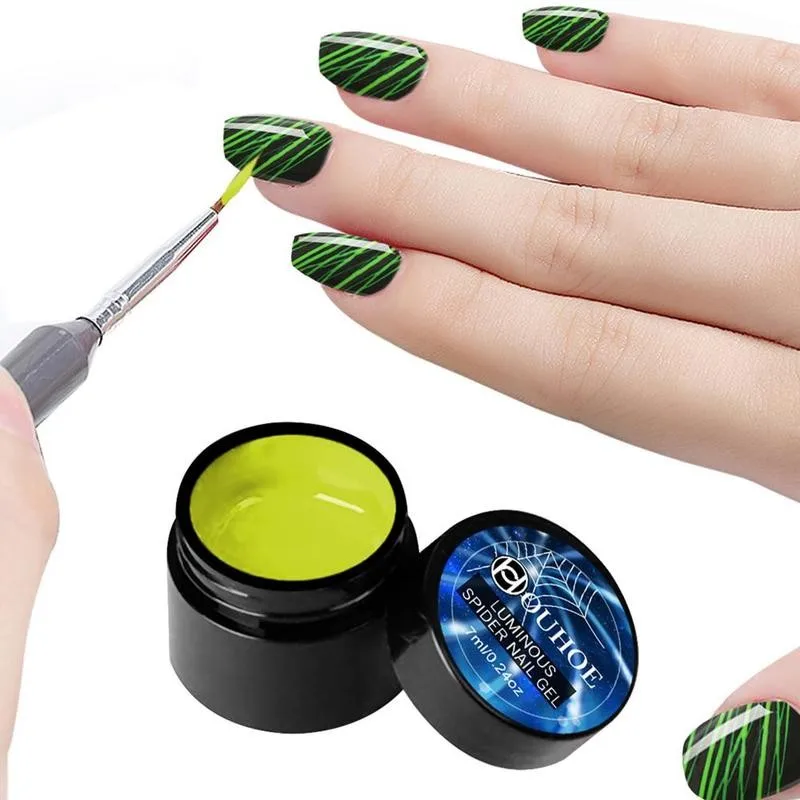 Флуоресцентный паук УФ-гель Радуга световой Гель-лак для ногтей творческий
