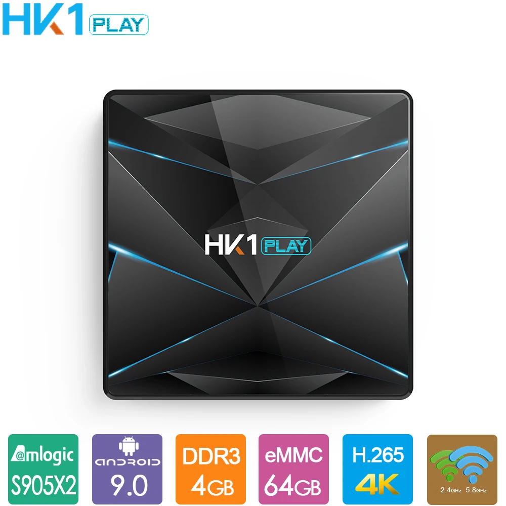 Android 9,0 tv Box HK1 Play Amlogic S905X2 Четырехъядерный 4 ГБ 32 ГБ 64 Гб 128 ГБ медиаплеер 4K HD телеприставка HK1play Smart tv box