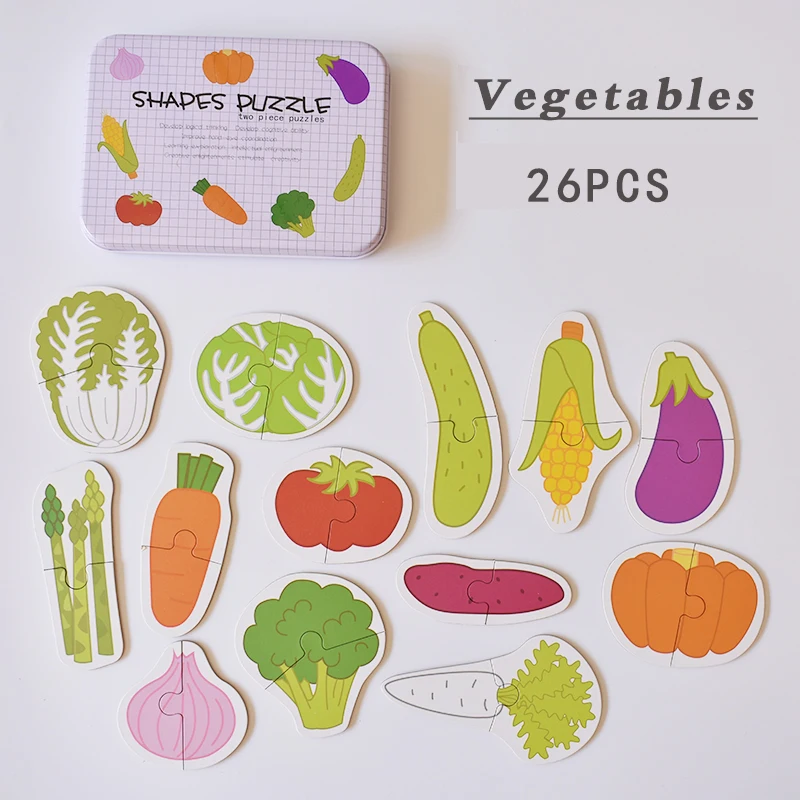 vegetables Новое поступление, детские игрушки, обучающая головоломка для раннего старта, когнитивные карточки, автомобильный/Фруктовый/Животный/спасательный набор, парная головоломка, подарок для ребенка - Цвет: vegetables