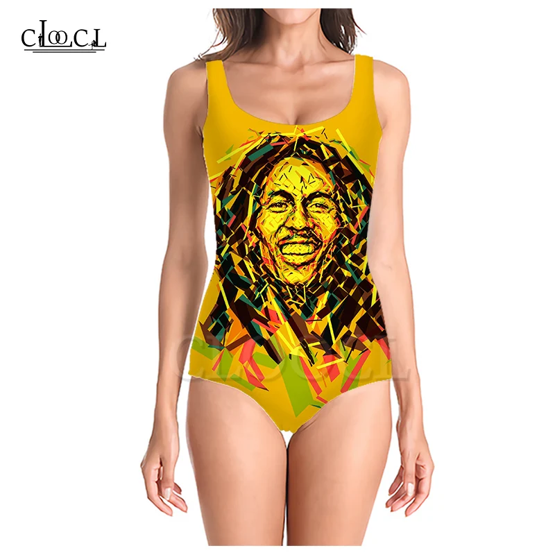 Слитный купальник CLOOCL Singer Reggae Creator Bob Marley с 3D принтом женский купальный костюм без