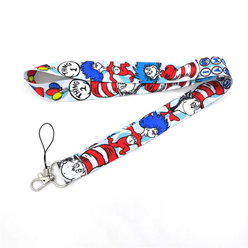 

Dr Seuss Hat Cat Neck Keychain Lanyard For Keys Mobile Phone Straps ID Card Badge Holder Keyring DIY Hang Rope Aaccessories
