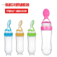 baby rice cereal bottle baby silicone milk bottle squeeze spoon child food supplement bottle rice cereal spoon baby feeder