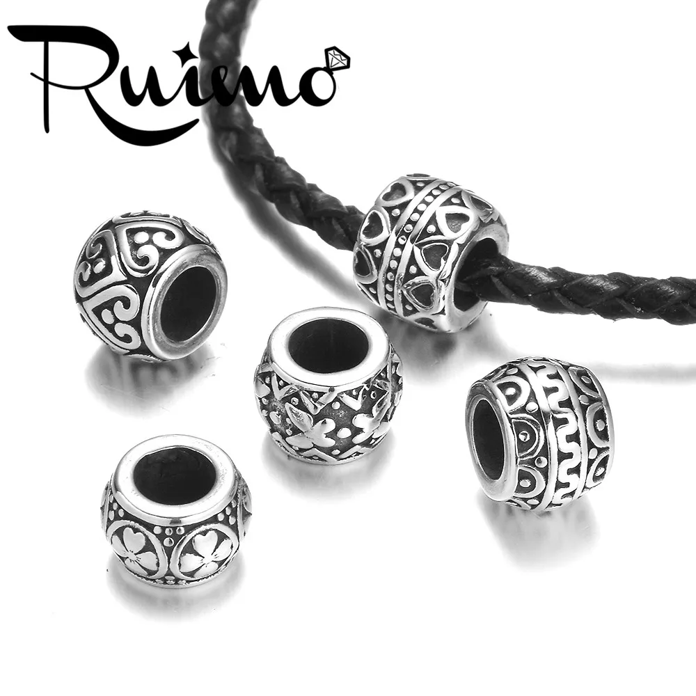 Бусины шармы из нержавеющей стали для браслета 5 мм|Бусины| |