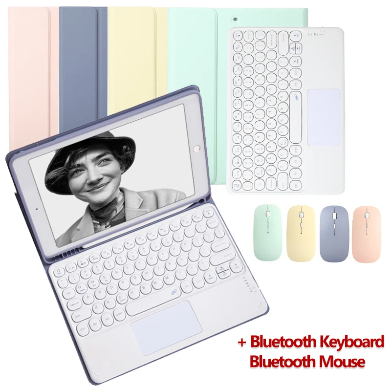 

2021 for iPad Air 4 2020 Case and Keyboard Mouse Pencil Case for iPad Pro 10.5 11 Cover Air 1 2 9.7 10.2 8th Wireless Keyboard