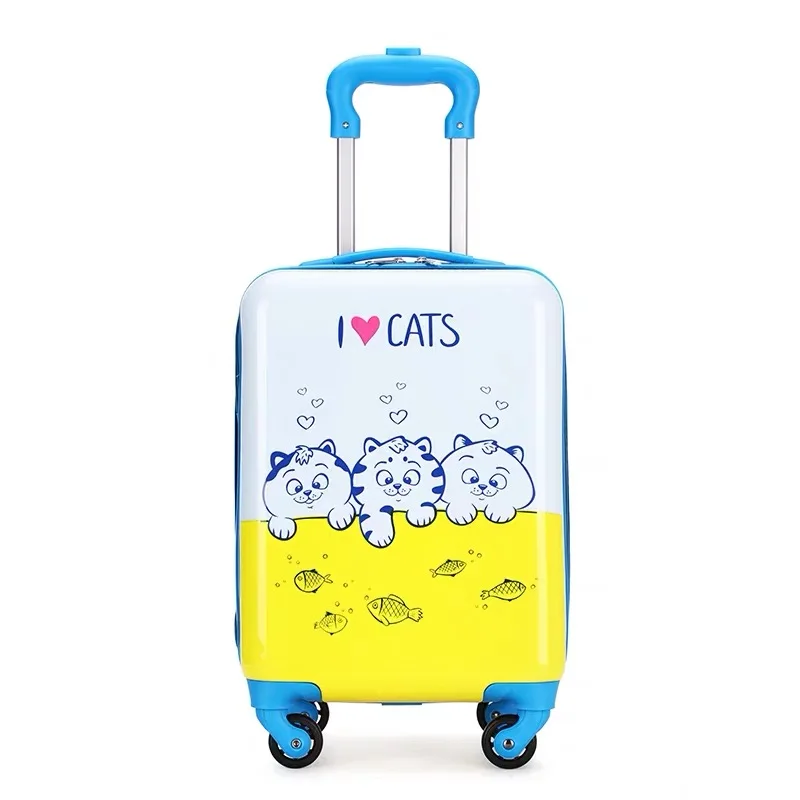 Cartoon Suitcase 18,5 дюймов детский мультяшный чемодан на колесиках, детская тележка на колесиках для багажа компьютера, для девочек, чемодан для путешествий, милый багаж для детей - Цвет: Cartoon Suitcase
