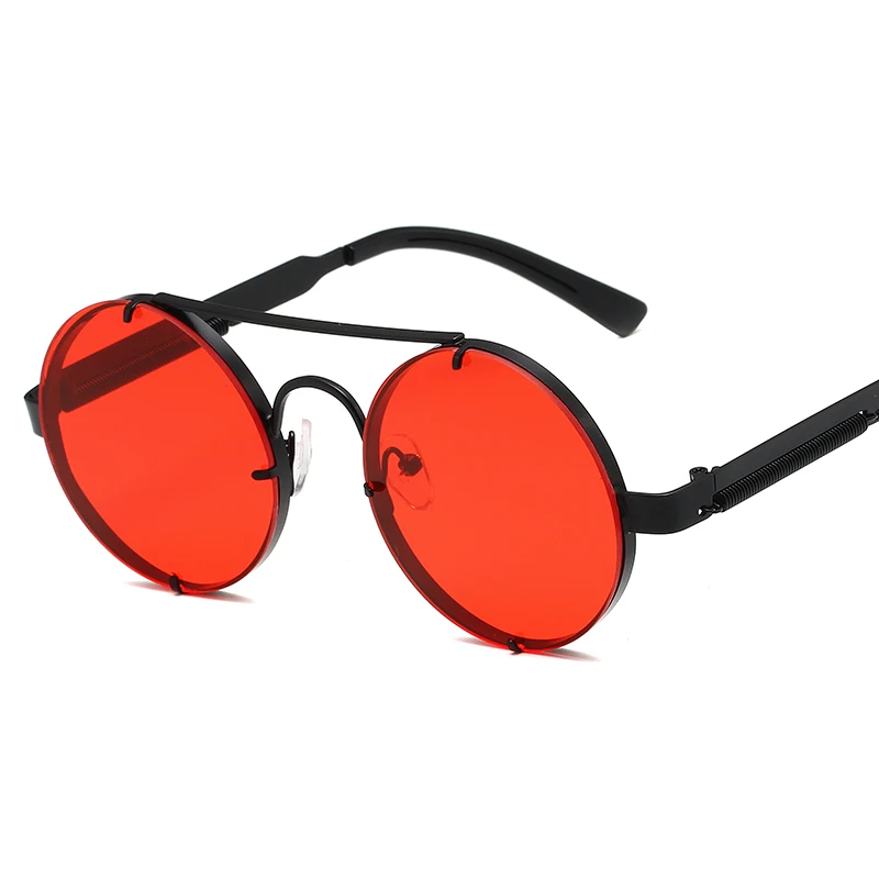 Круглые Солнцезащитные очки в стиле стимпанк для мужчин и женщин брендовые
