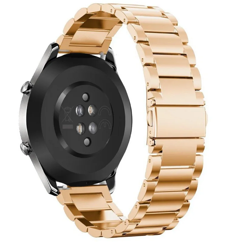 

Stainless Steel Strap for Huawei Watch Band GT / GT2 20mm 22mm Three Bead Jewelry Buckle Metal Straps Men's Business Wristband