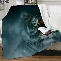 nknk brank psychedelic blanket tiger blankets for beds animal plush throw blanket harajuku 3d print sherpa blanket new premium