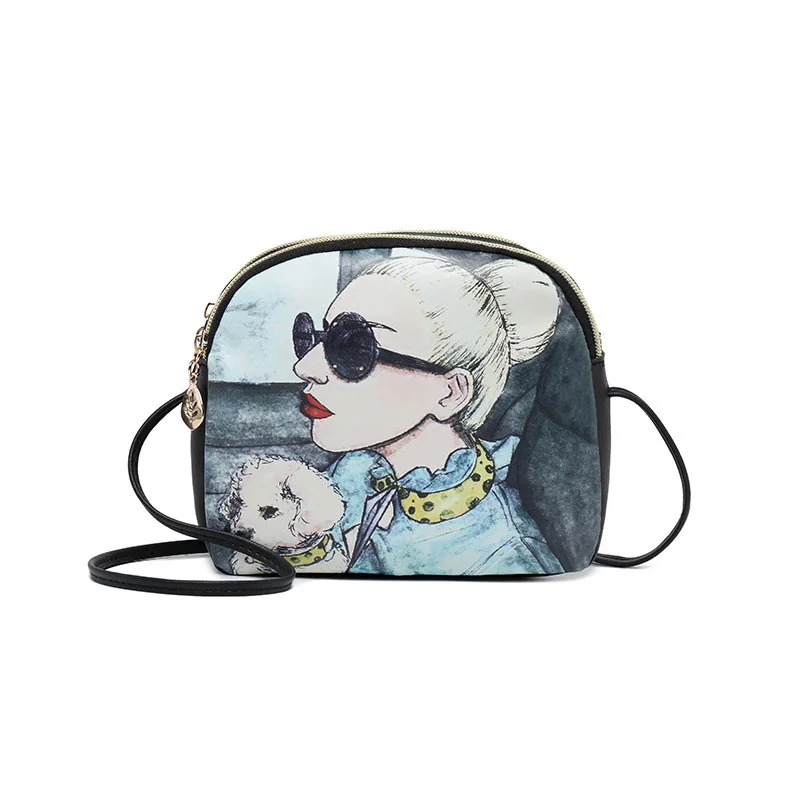 

Fashion 2021 European Cartoon Zipper Crossbody Bags for Women Cross Body Bag Shoulder Bags Saffiano Leather Woman Satchel Bag