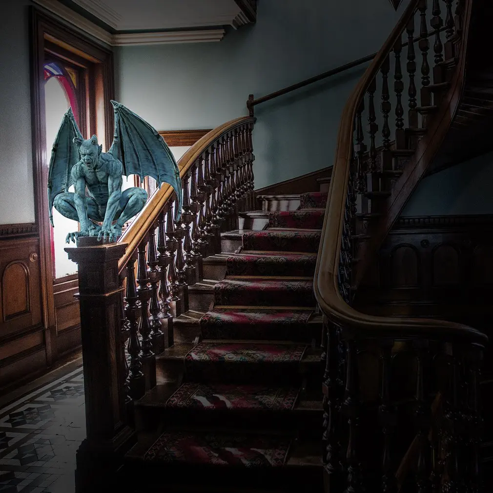 Ретро Статуя из смолы Gargoyle призрак демон крылья ангела летучая мышь монстр