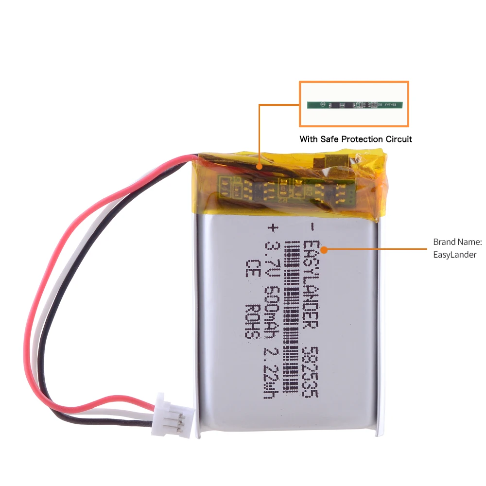 CE ROHS модель 582535 SP5 3 7 V 600mAh перезаряжаемая батарея для тахографа papago F300 F200 F210 QStar A5 DVR