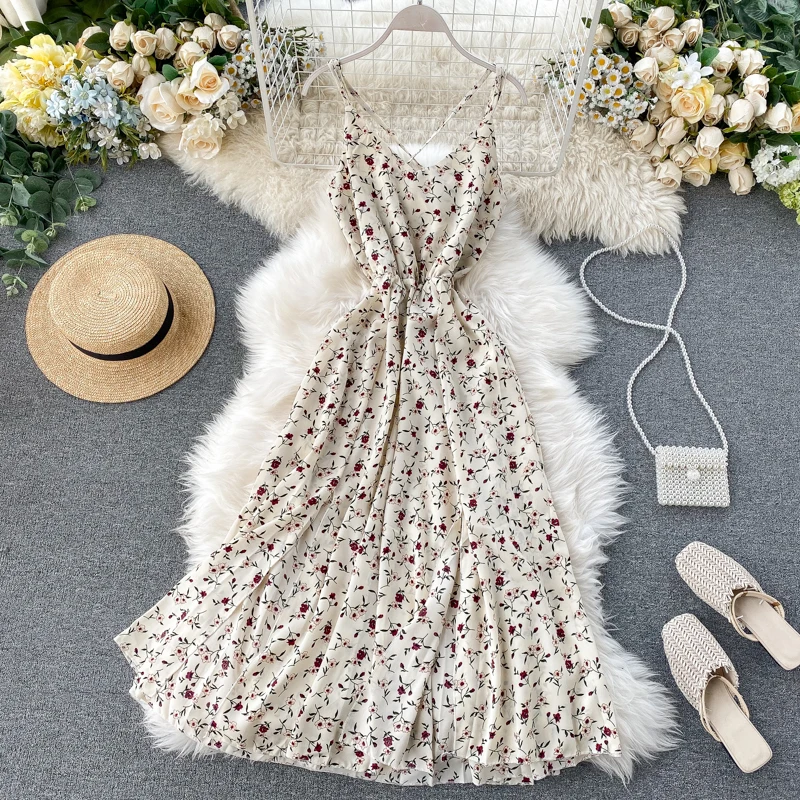 Женское длинное пляжное шифоновое платье богемное Летнее Платье макси с