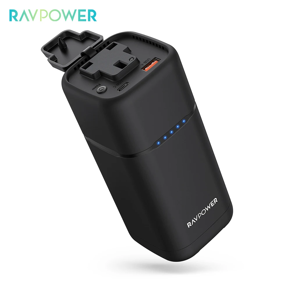 

RAVPower Power Bank 20000mAh 80W AC Outlet Powerbank PD 30W QC 3.0 Portable Charger External Battery for Laptop Tablet iPhone 12