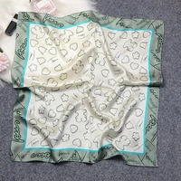 french retro silk scarf high end 53 small square scarf ladies small scarf mulberry silk cute love scarf