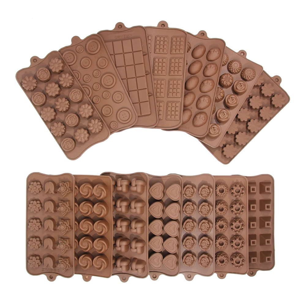 

Chocolate mold silicone baking tool Non-stick Silicone cookware Jelly fondant candy mold 3D mold diy making tools Kitchenware