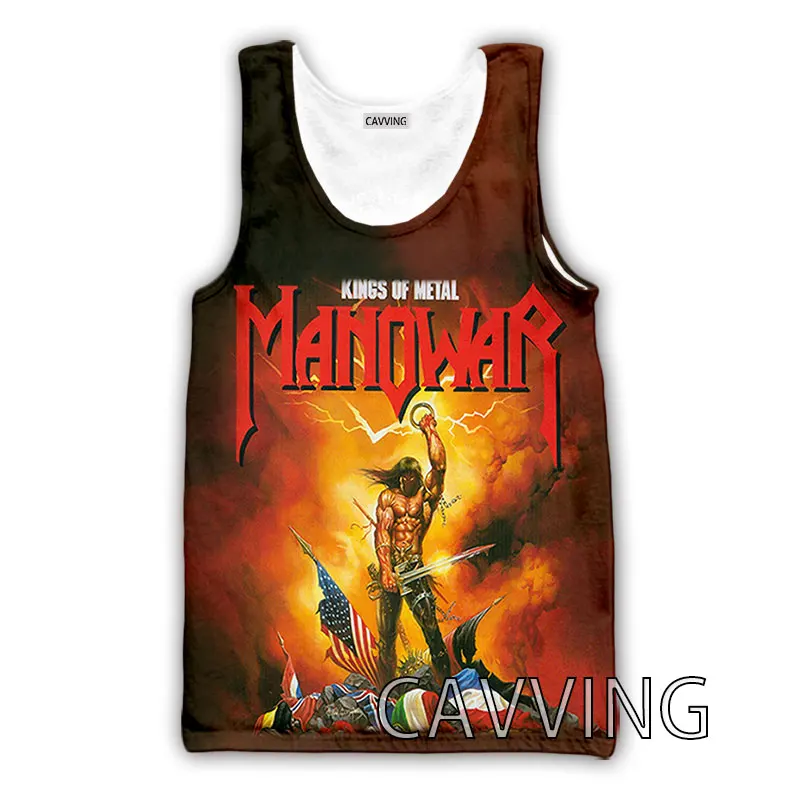 Новинка модные женские/мужские майки с 3D принтом Manowar Band жилет в стиле Харадзюку