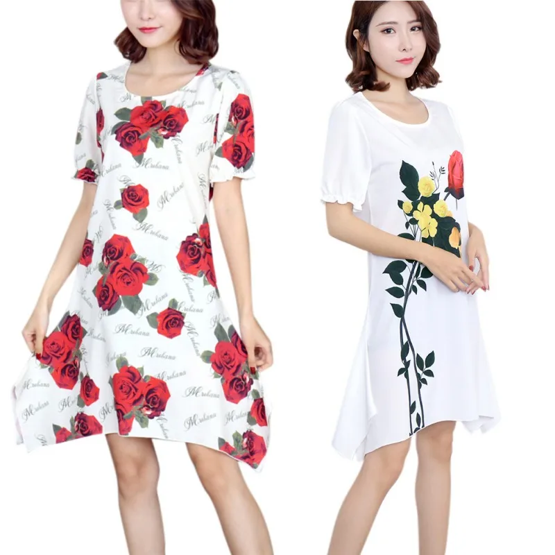 Женское платье трапециевидной формы с круглым вырезом и коротким рукавом vestidos