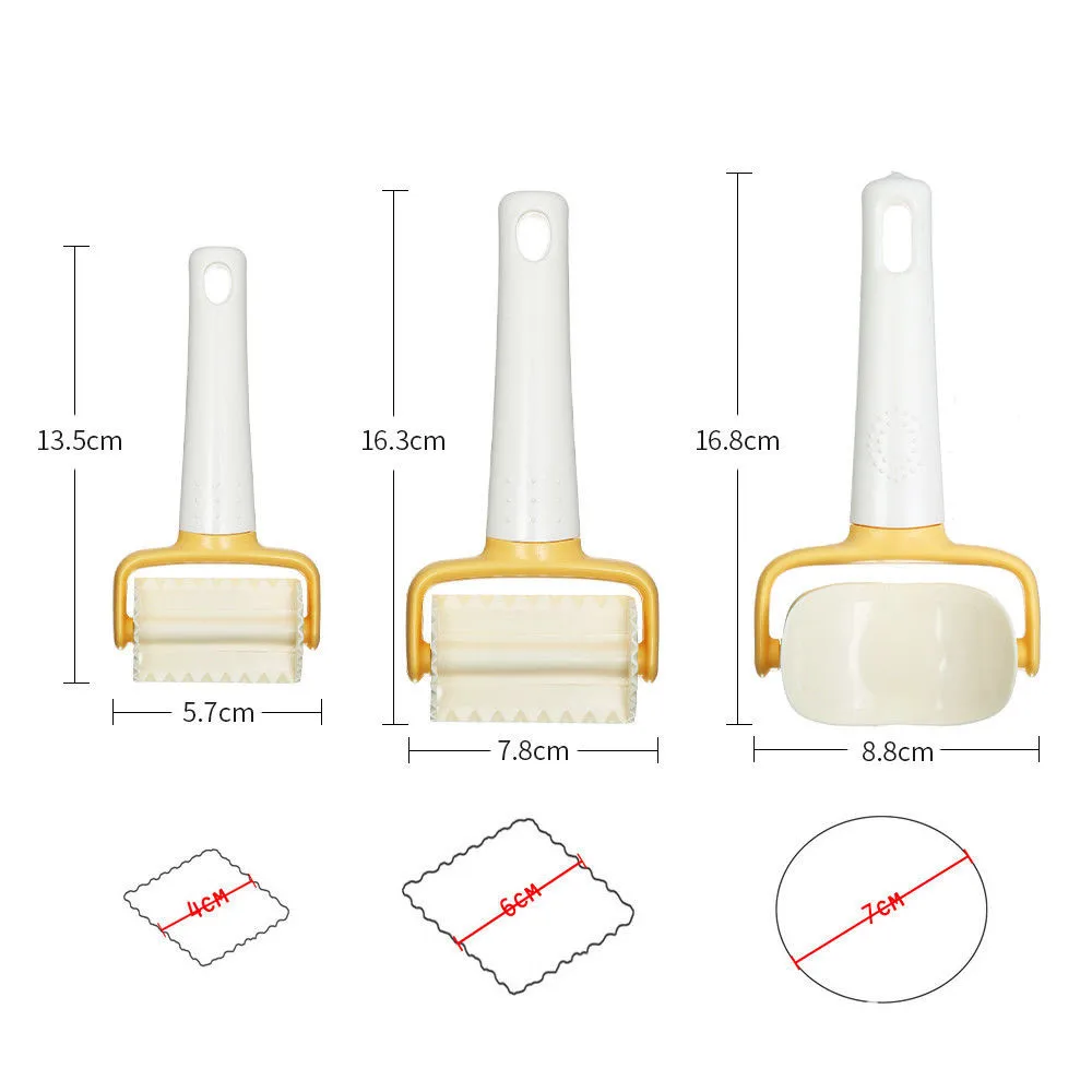 3pcs/set Rolling Cookie Cutters Dough Round/Square Cutter Roller Slices Biscuit Cookies Dumpling baking pastry | Дом и сад