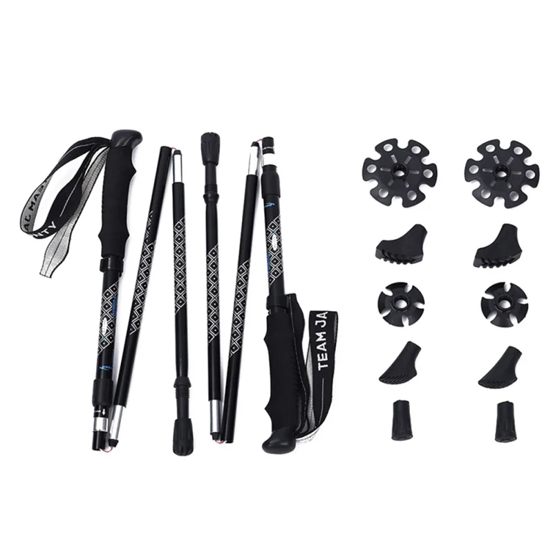 

2pcs Camping Hiking Sticks Trekking Pole Ultralight Walking Foldable Walking Pole Telescopic Crutches