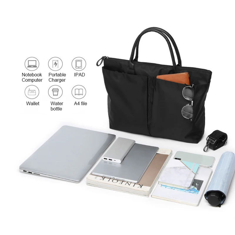 portable laptop briefcase computer bag women business document organizer ipad tote office worker notebooks pens organize supply free global shipping