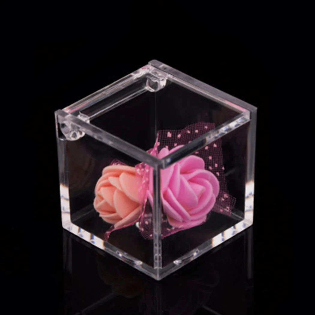 

1/12Pcs Transparent Clear Plastic Candy Box Gifts Birthday Wedding Favor Holder Chocolate Candy Cube Boxs Sweet Boxs 6x6cm