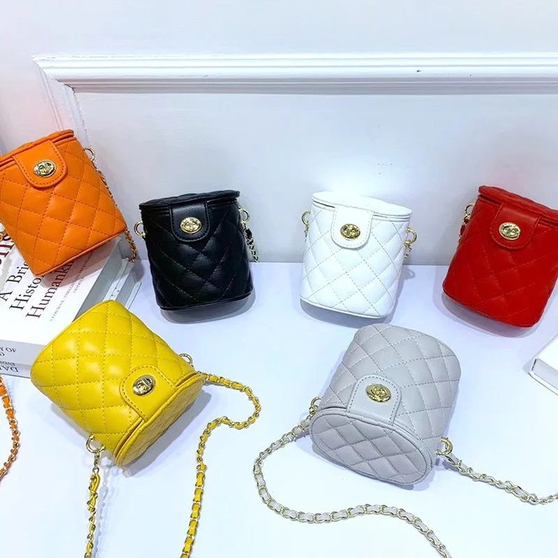 

New Style Mini Bucket Bag PU Leather Water Chestnut Ladies Fashion Cylinder Messenger Bag Small Bag