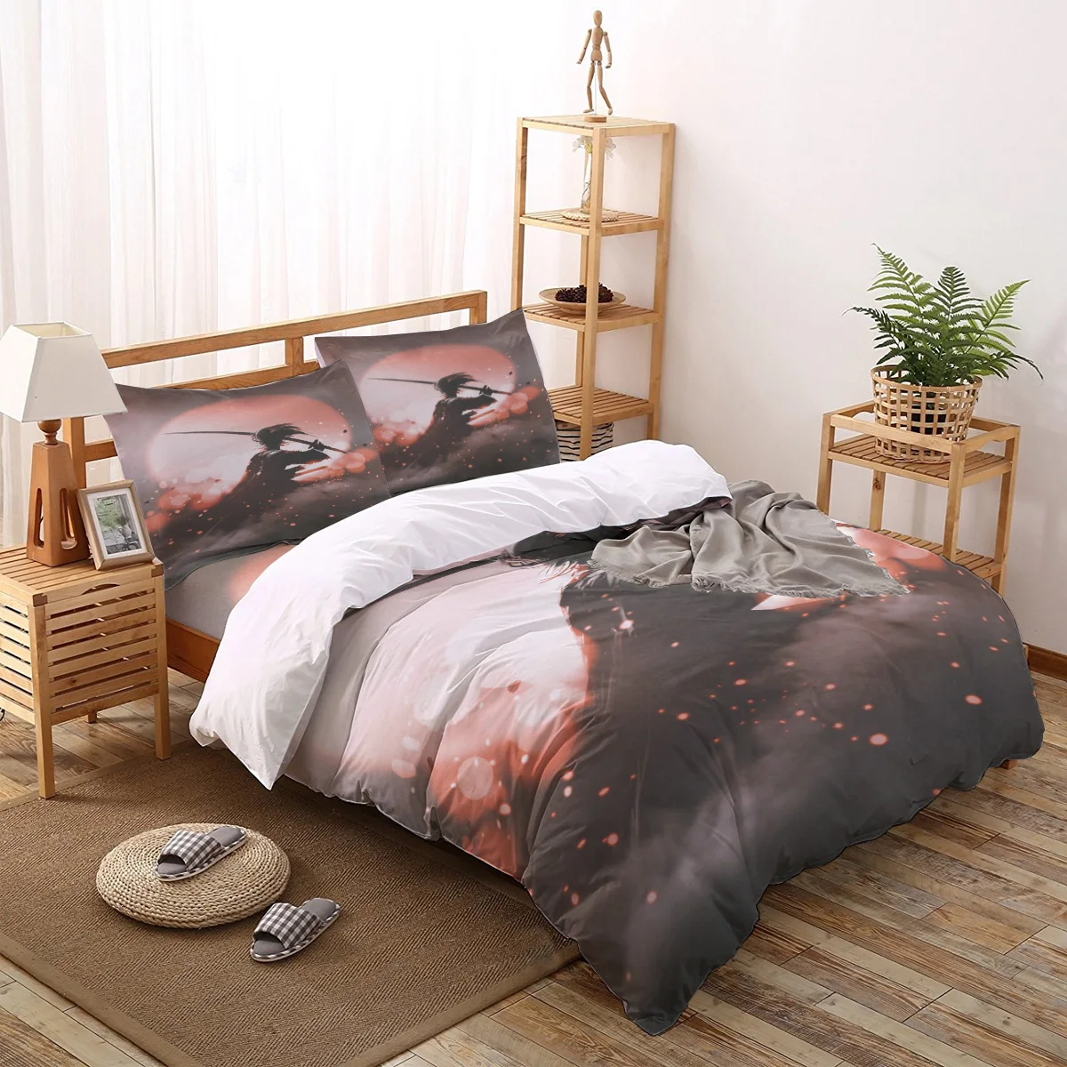 

Japanese Samurai Printed Comforter Bedding Set Duvet Cover Sets Pillowcases Bedclothes Bed Linen Queen King Size