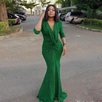 yiminpwp green mermaid prom dresses v neck 34 long sleeve long women formal evening party gowns special occasion dress