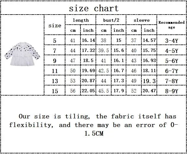 

Kids Children Long-sleeved Baby Sweater Girls Multi-layered Polka-dot Shirt Toddler Casual Clothes 3-8Y