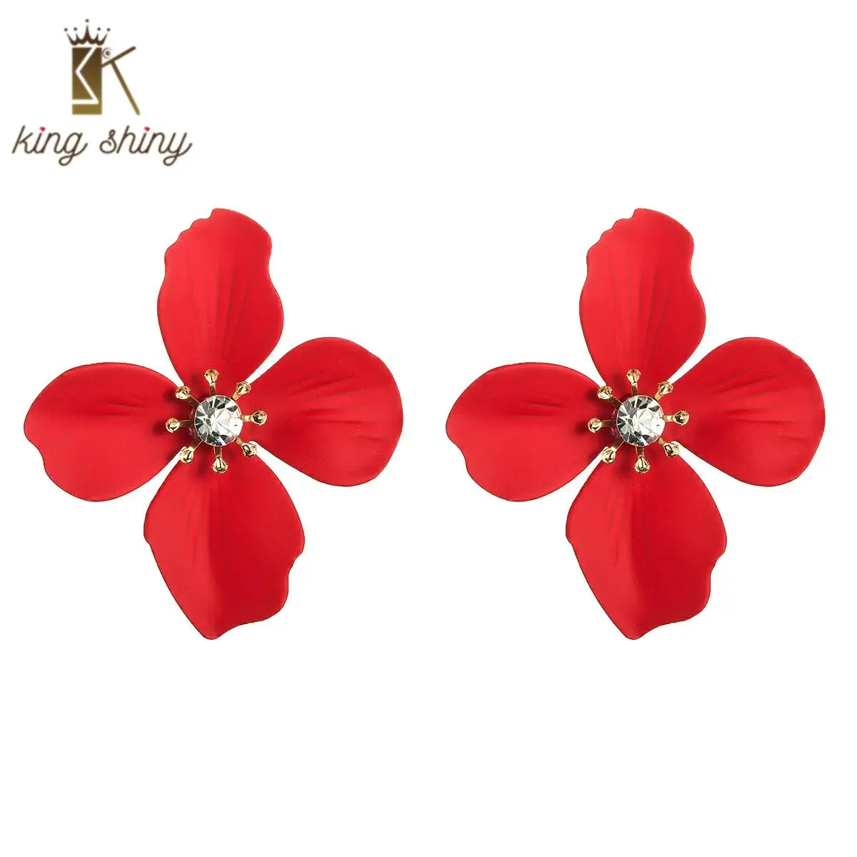

Bohemian Rhinestone Colorful Flower Stud Earrings for Lady Wedding Trendy Plant Girl Party Gift Cute Statement Earrings Jewelry
