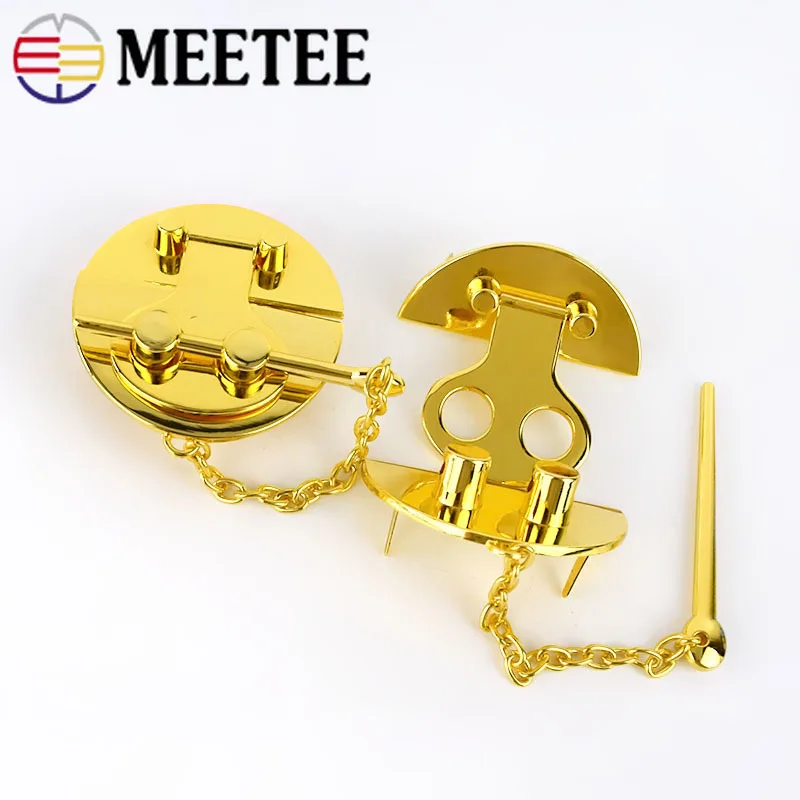 Meetee 1 шт./3 шт./5 шт. 58 мм металлическая круглая игольчатая заглушка замок сумка с пряжкой булавки пряжки замок DIY сумки аппаратные средства декор материал аксессуары