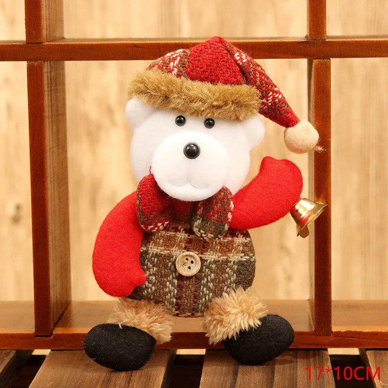 Bear Новинка года, милые рождественские куклы Санта-Клаус/Снеговик/Ангел, Noel, Рождественское украшение для дома, рождественский подарок для детей - Цвет: Bear