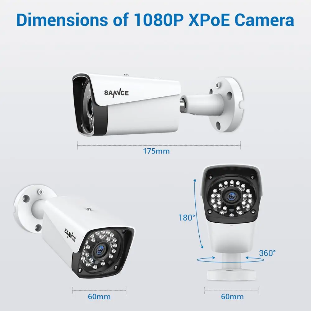 SANNCE 4CH HD 1080P XPOE CCTV видео NVR система 4 шт. 2MP POE ip-камера для улицы, защищенная от атмосферных воздействий, Домашняя безопасность, наблюдение, Wi-Fi комплекты