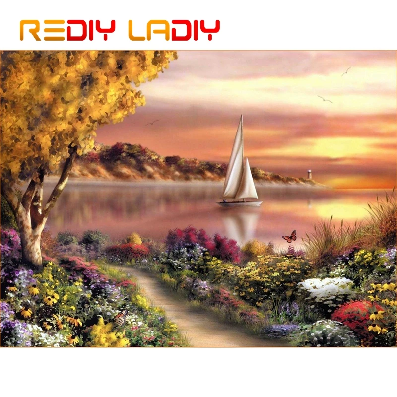 Вышивка бисером своими руками Парусник Закат пейзаж рукоделие - Цена: 1 294,34 руб.