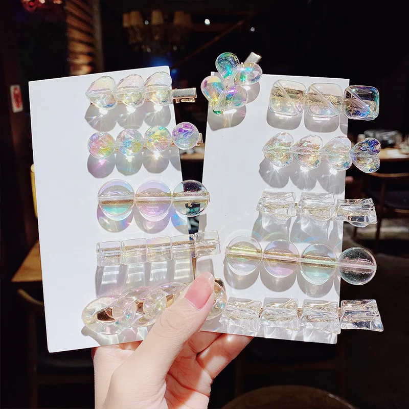 Романтическая Заколка-пряжка в форме сердца прозрачные боковые заколки для