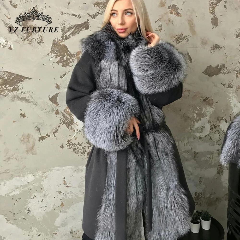 2019 пальто с натуральным мехом зимняя женская куртка из натурального Лисьего меха