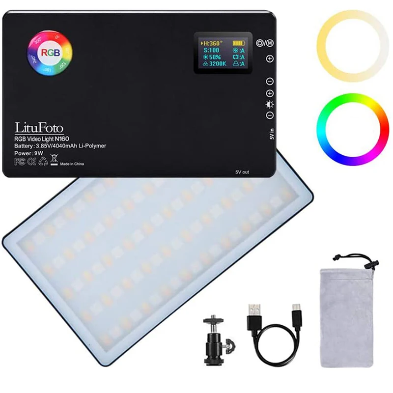 Цветная (RGB) Светодиодная лампа для видеосъемки светильник CRI 96 + 360 ° Full Цвет 9