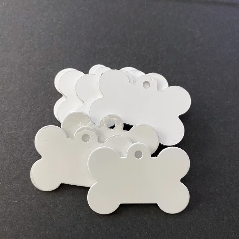 Both-sides Aluminum Sublimation Blank Pet Cat Tags Address Dog Heat Transfer Printing Id Name Collar Necklace Plates | Дом и сад